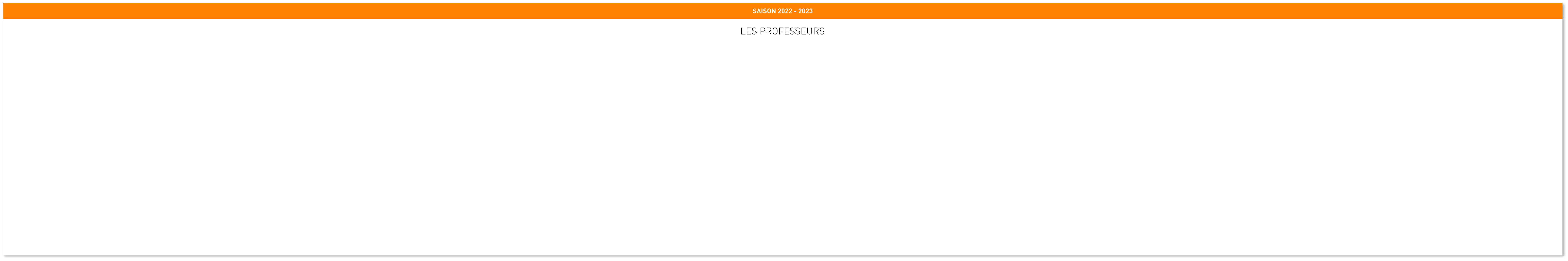 LES PROFESSEURS SAISON 2022 - 2023