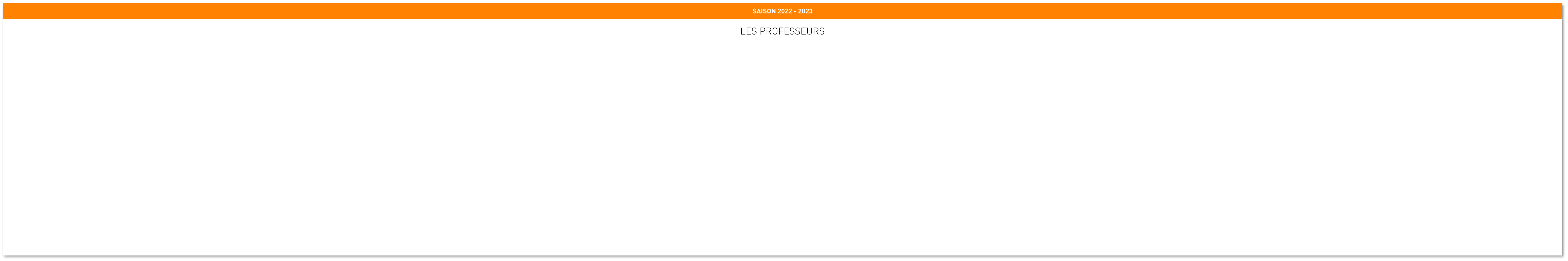 LES PROFESSEURS SAISON 2022 - 2023