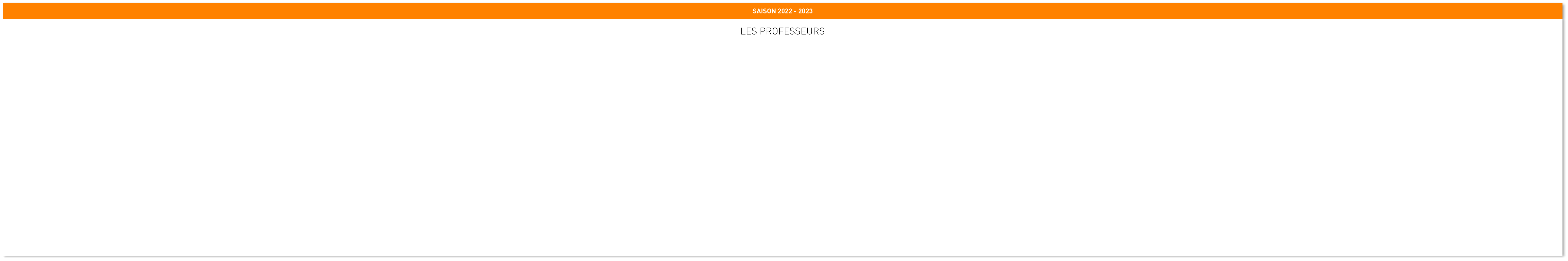 LES PROFESSEURS SAISON 2022 - 2023