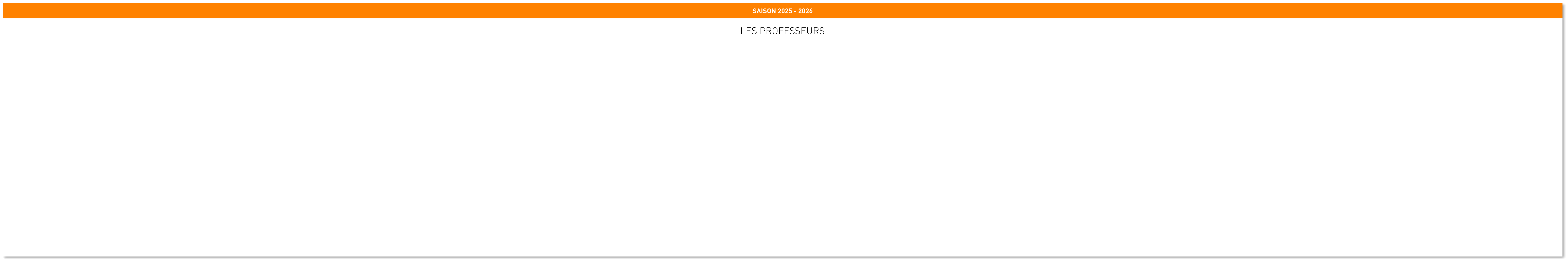 LES PROFESSEURS SAISON 2025 - 2026