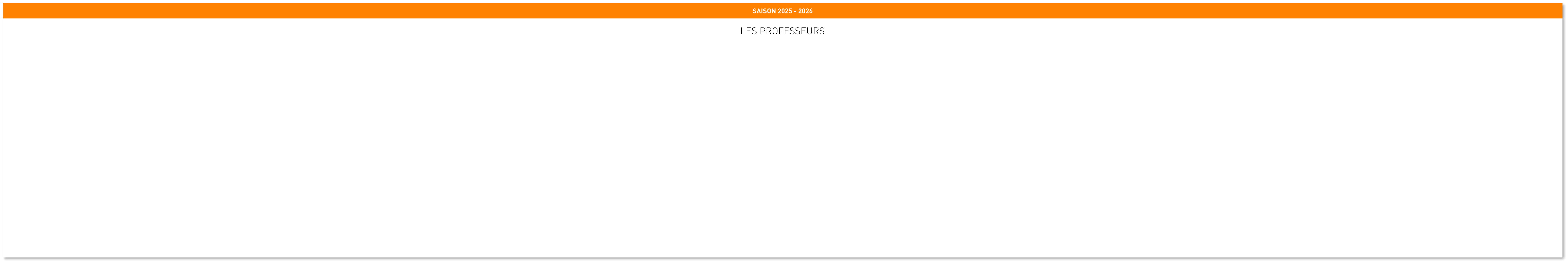 LES PROFESSEURS SAISON 2025 - 2026
